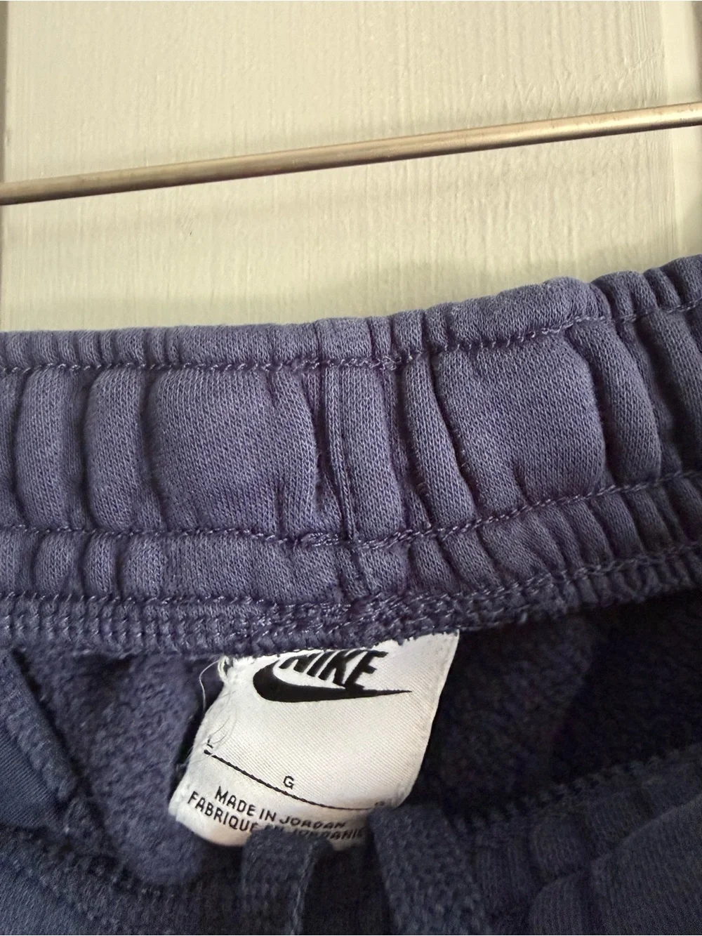 Nike Navy Blue Men's Fleece Jogger Pants with White Swoosh